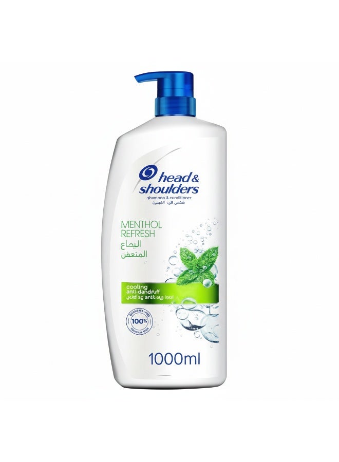 شامبو هيد اند شولدرز Menthol Fresh المضاد للقشرة يبرد وينشط فروة الرأس 1 لتر - Image 1